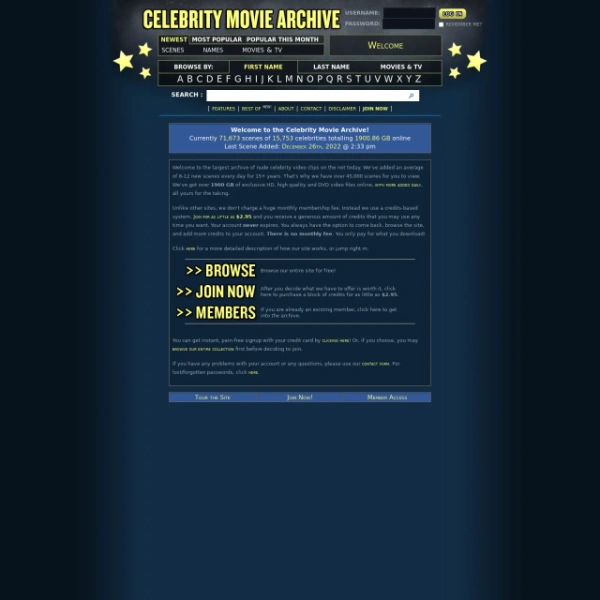 Celebrity Movie Archive on freeporned.com