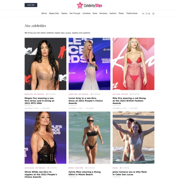 Celebrity Slips on freeporned.com